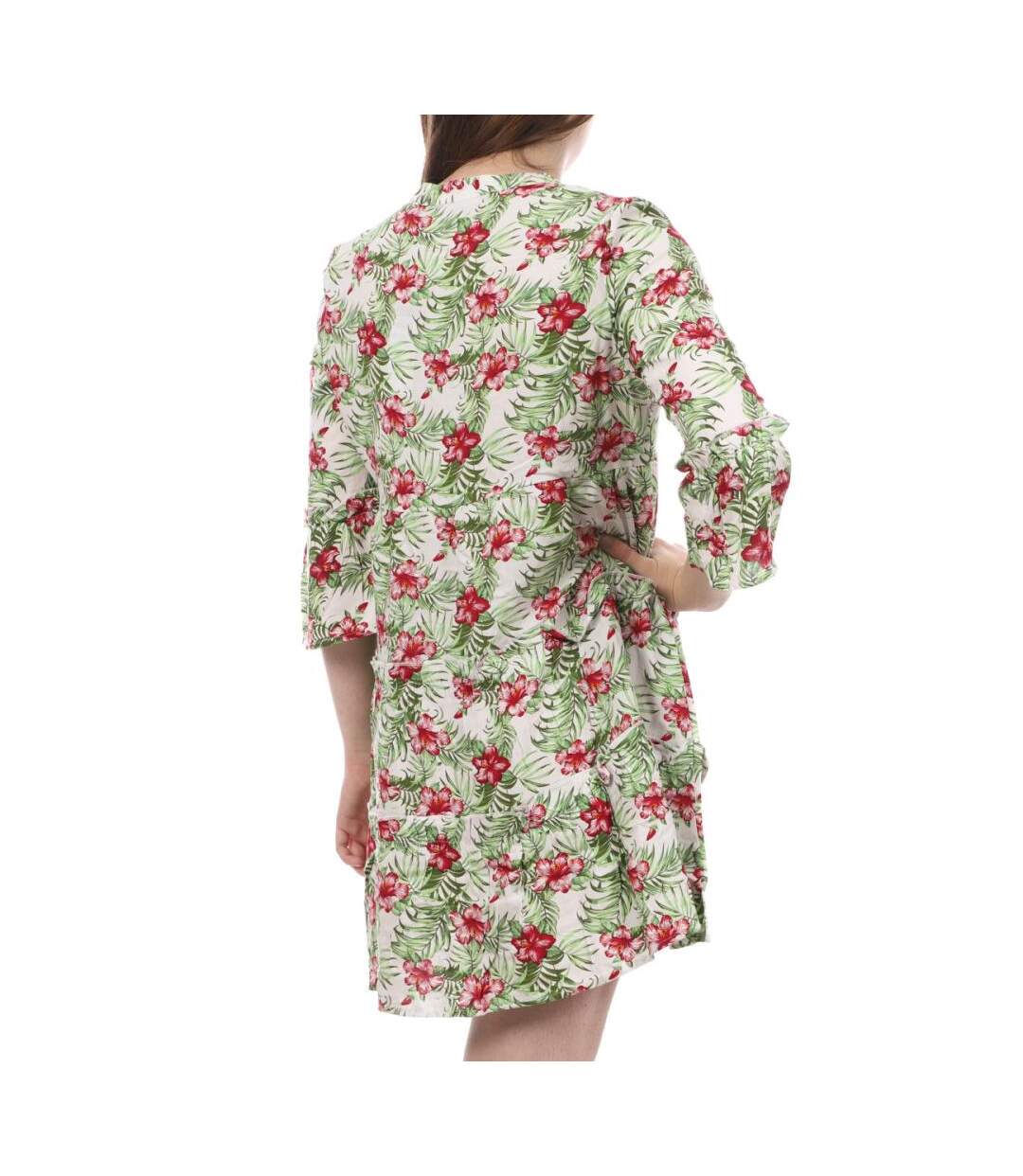 Robe blanche/fleurs femme vero moda easy-2