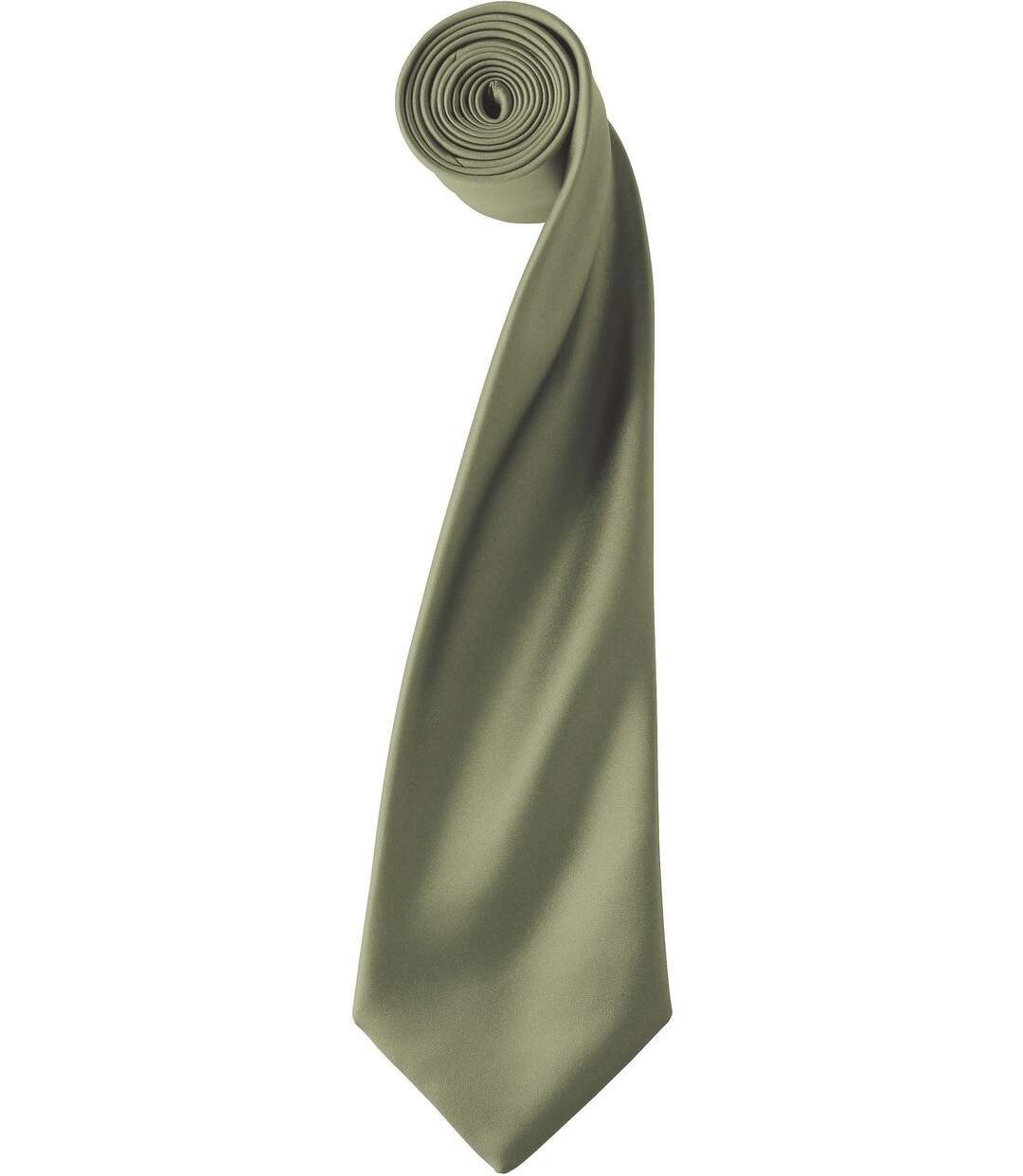 Cravate satin unie - PR750 - vert olive-2
