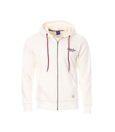 Sweat zippé blanc homme jack & jones jorpall - l