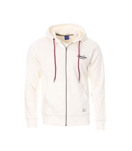Sweat zippé blanc homme jack & jones jorpall - l