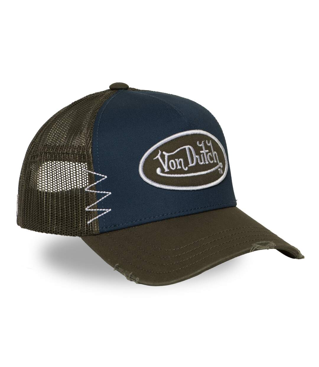 Casquette trucker avec filet effet usé avec filet et patch Used14 Vondutch-4