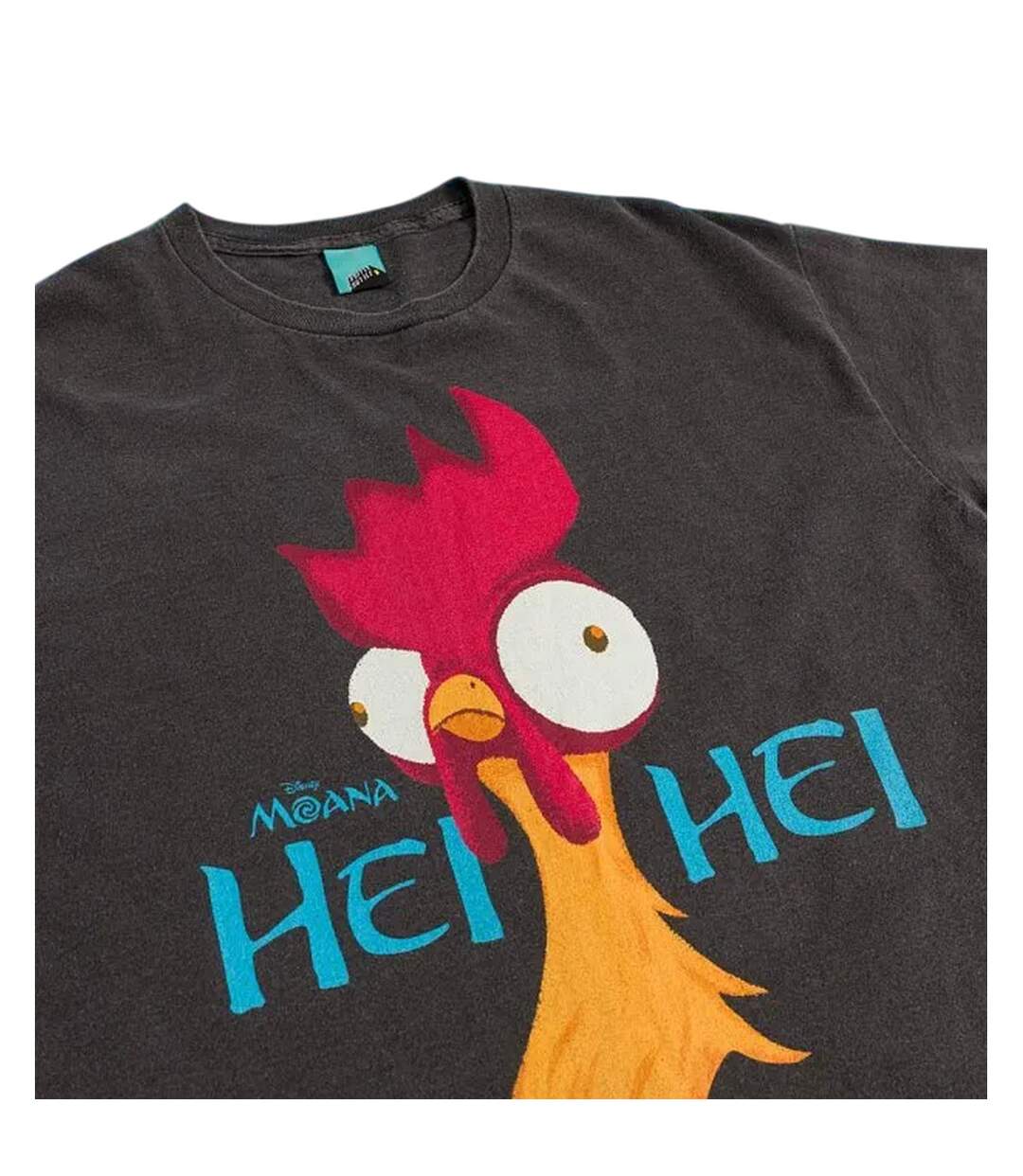T-shirt Motif Hei Hei Adulte Charbon Moana-3