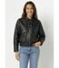 Blouson simili cuir, taille élastiquée-1