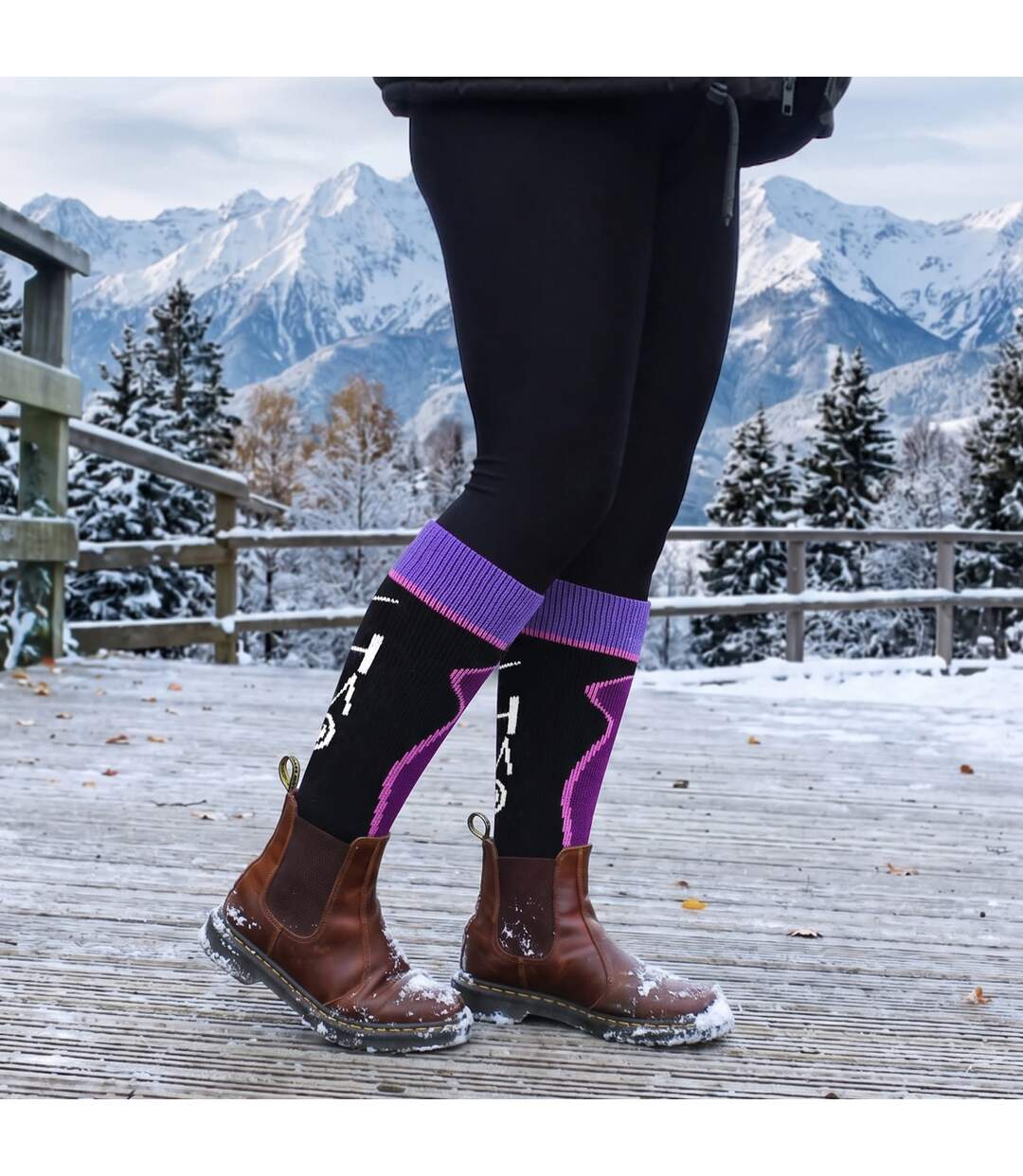2 Pairs Ladies Thermal Ski Socks Cushioned Warm Winter Snowboarding Long Socks-4