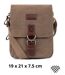 Sacoche bandoulière homme en toile et cuir beige - multi-poches, poignée et bandoulière réglable-1