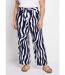 Pantalon large élastiqué, imprimé vagues-1