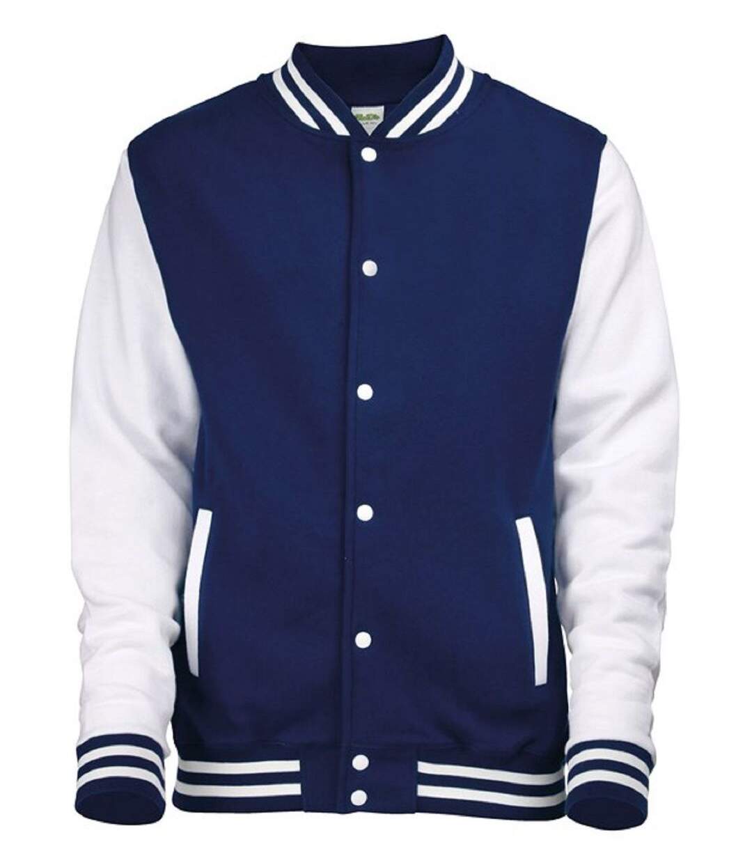 Veste teddy style collège américain université - JH043 - bleu marine et blanc