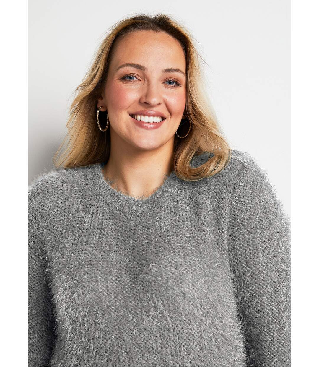 Pull maille douce effet poilu-4