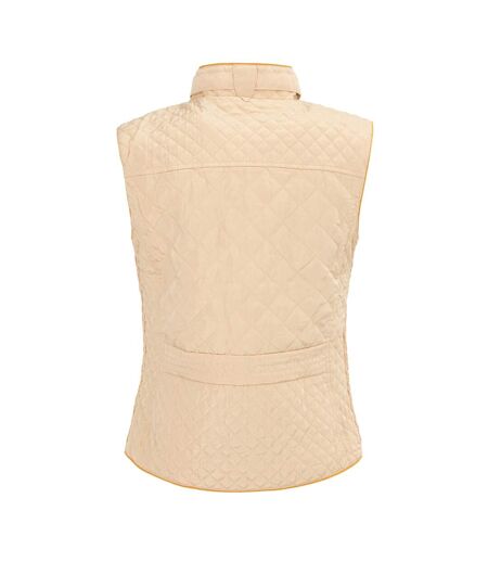 Doudoune Sans Manches Motif/style Matelassé Femme Beige Miso