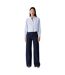Womens/ladies Cotton Blend Wide Leg Jeans Shaded Blue Levis-4