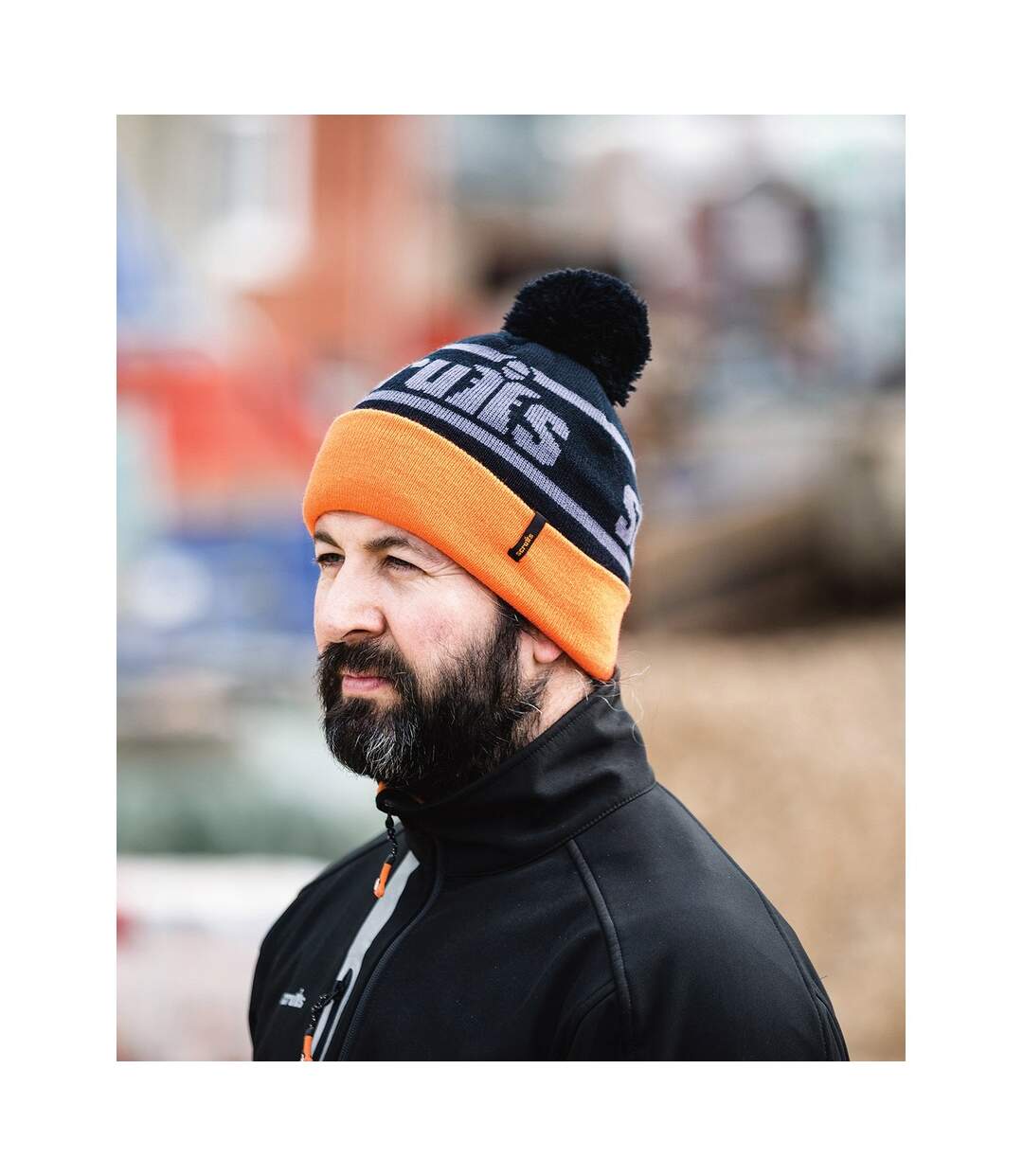 Bonnet trade homme noir / orange Scruffs