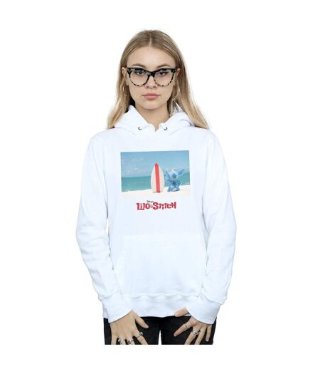 Disney Lilo And Stitch - Sweat à capuche Surf Beach - Femmes/Ladies (Blanc) - UTBI5533