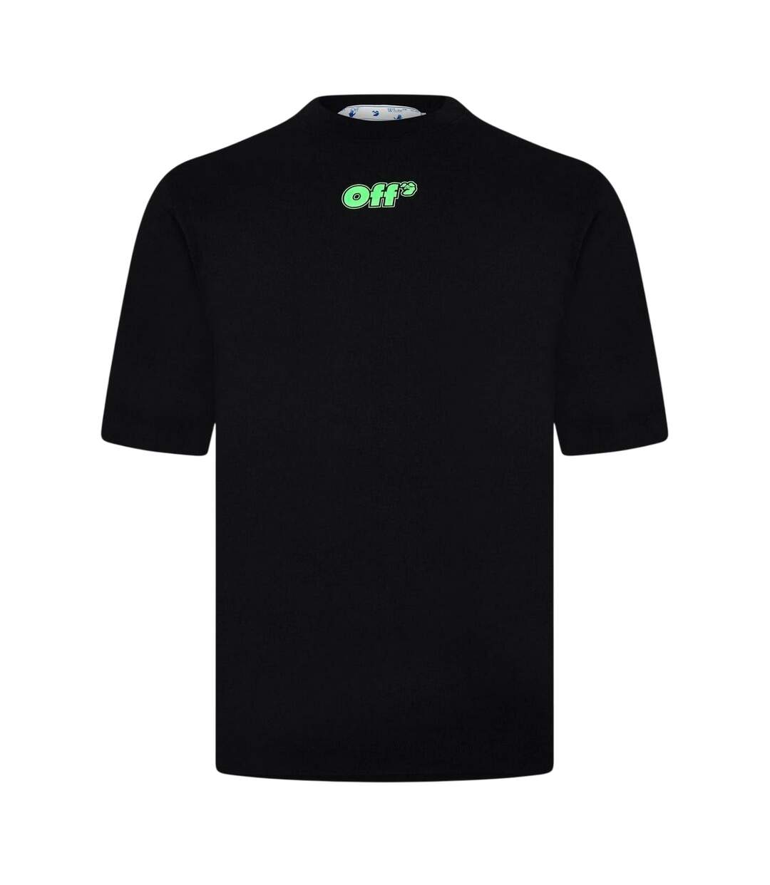 T-shirt Motif/style Génie Homme Noir Vert Fluo Off White-1