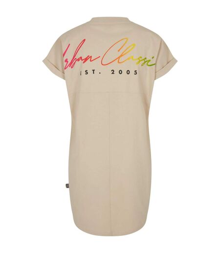 Womens/ladies Rainbow T-shirt Dress Soft Seagrass Urban Classics