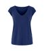 Womens/ladies Pckamala Knitted V Neck T-shirt Blue Pieces-1