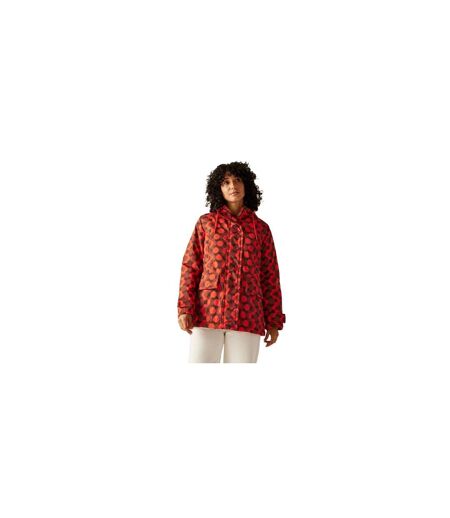 Veste Imperméable Motif/style Floral Orla Kiely Femme Rouge Rouge Brûlé Regatta