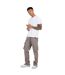 Mens Relaxed Fit Cargo Trousers Taupe Brave Soul-1