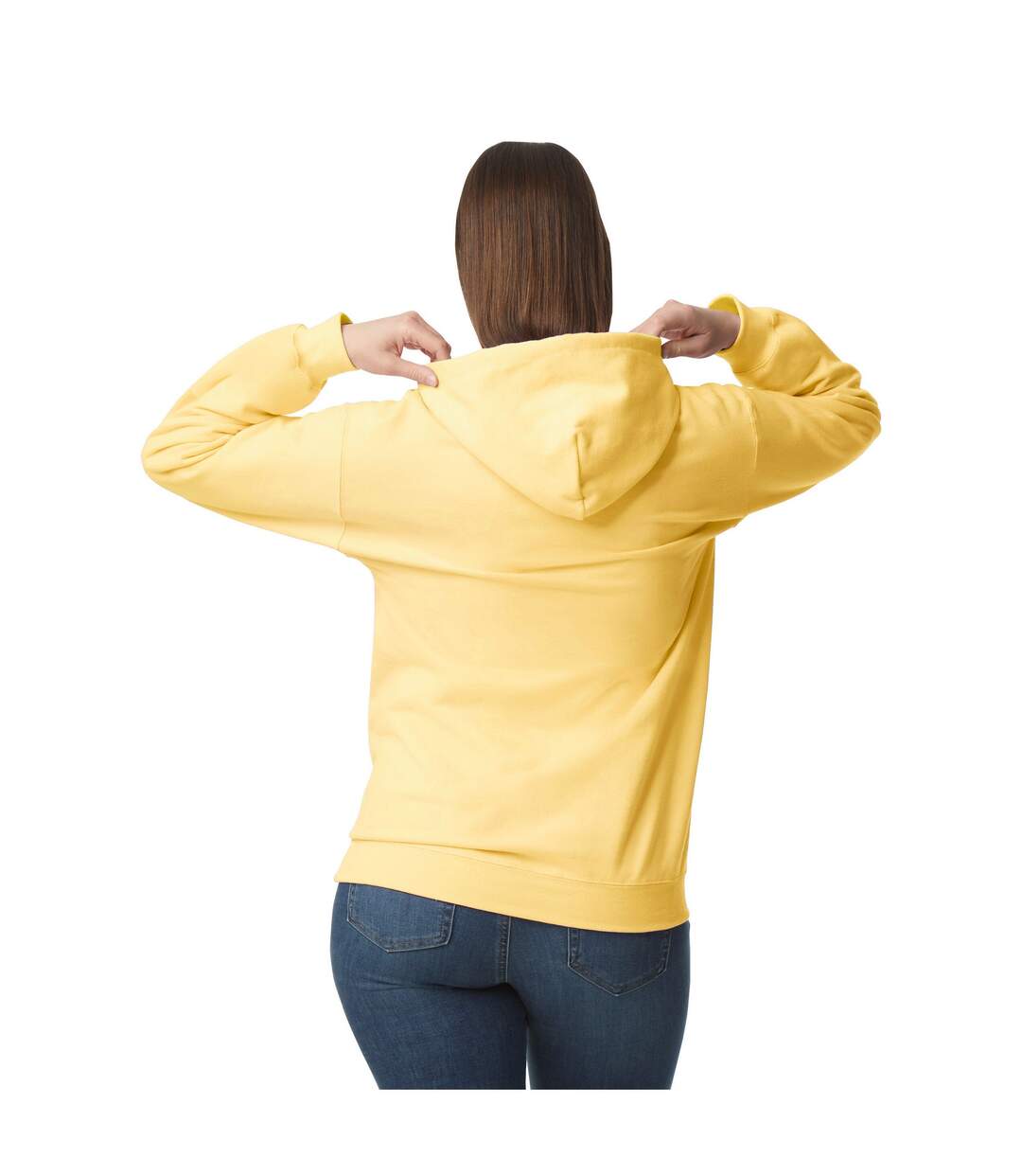 Sweat à capuche softstyle adulte jaune pâle Gildan-2