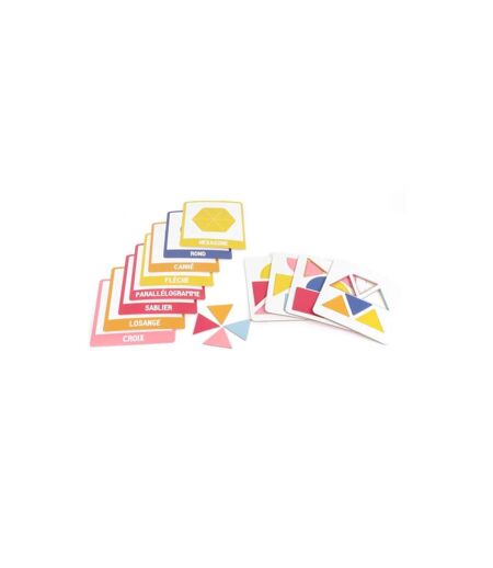 Jeu de 10 Cartes Éducatives J'apprends les Formes 19cm Multicolore