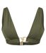 Womens/ladies Plunge Bikini Top Khaki Green Biba-2