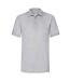 Mens 65/35 Heavyweight Polo Shirt Heather Grey Fruit Of The Loom-1