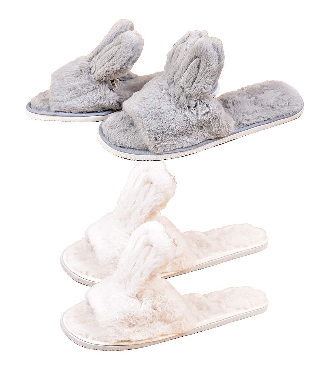 Pantoufles pour Femme CASA AND CO Pack de 2 LAPINS-1