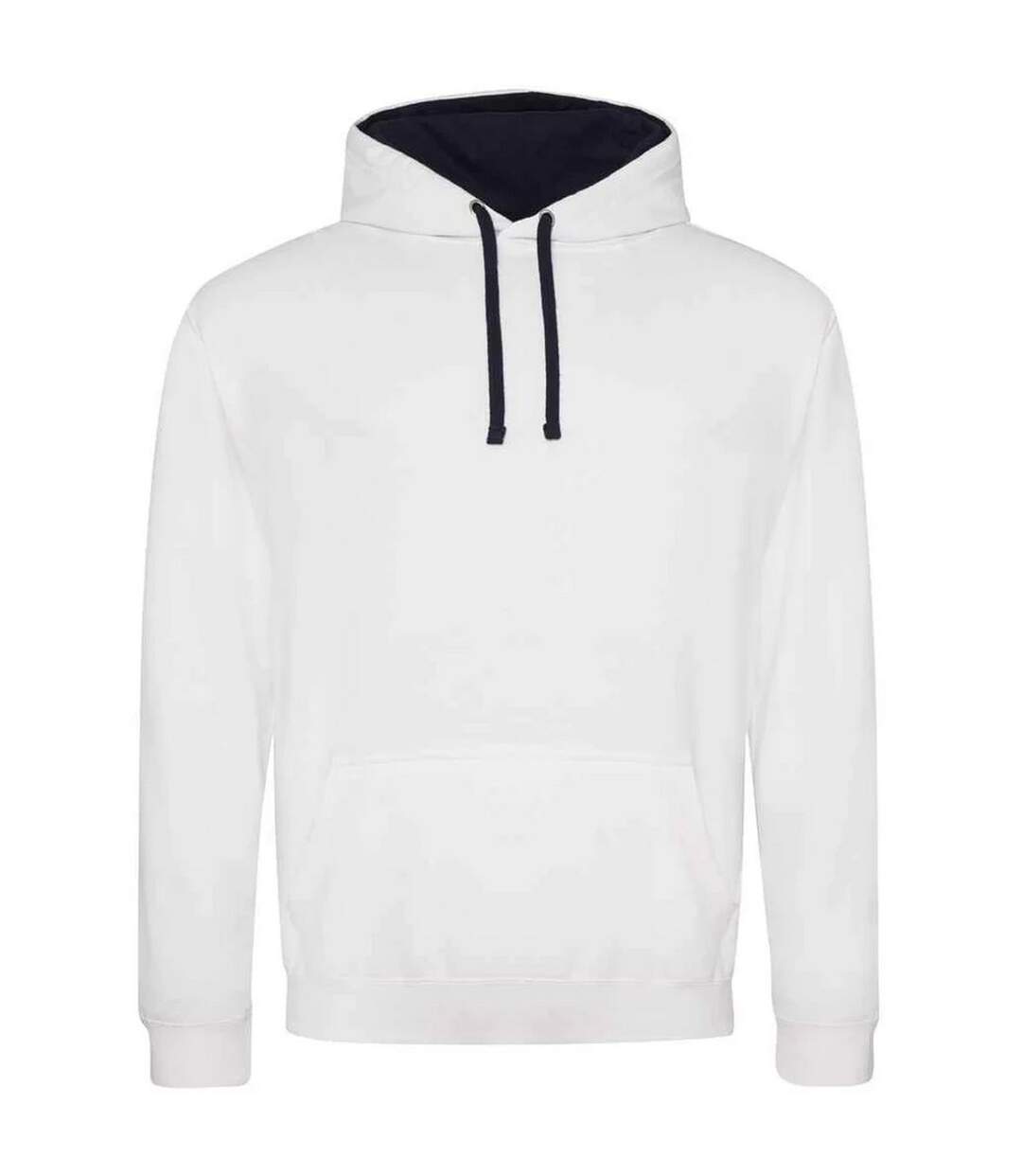 Sweat à capuche varsity femme blanc / bleu marine français Awdis-1