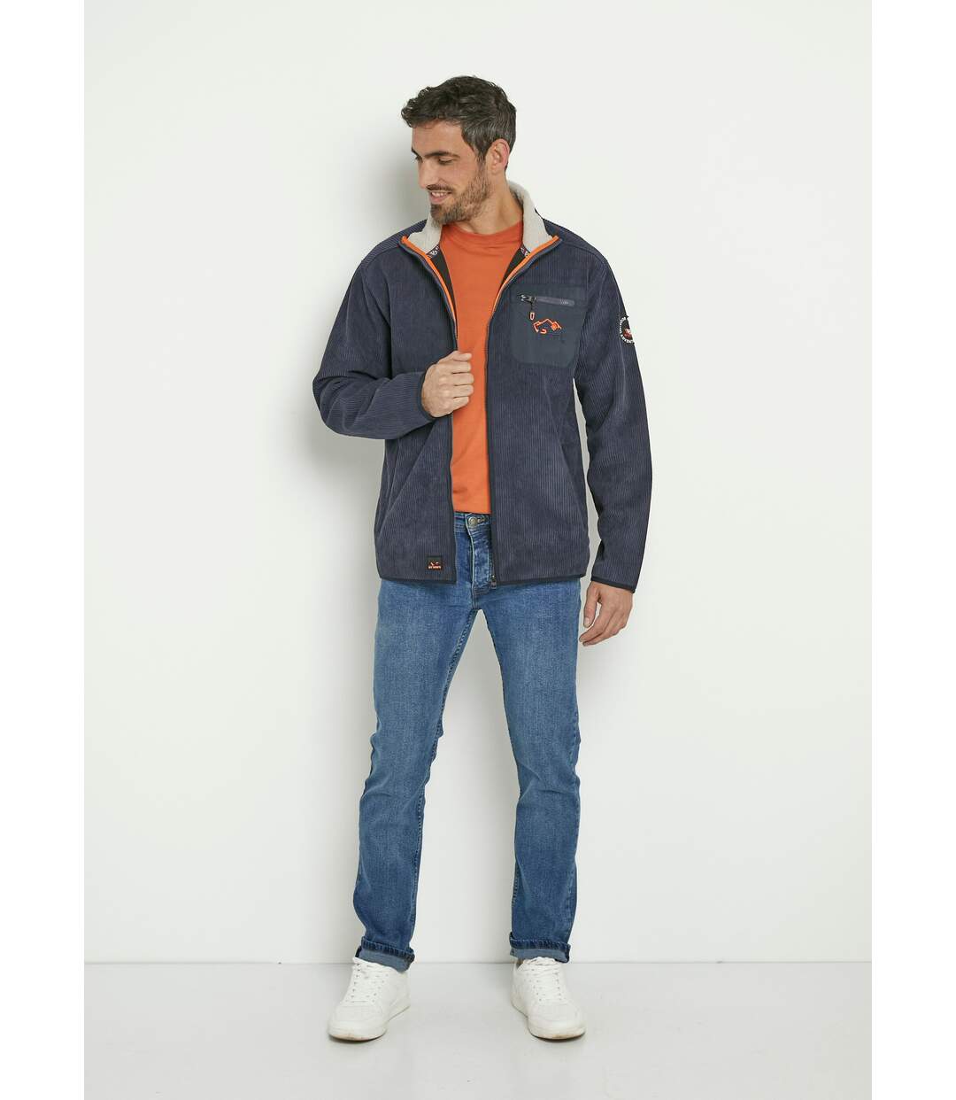 Veste chaude en velours col montant-3