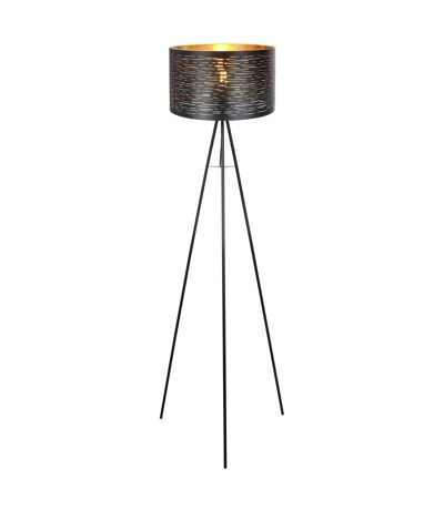 Lampadaire design Tunno - H. 153 cm - Noir et doré