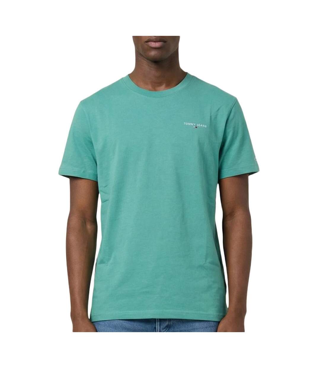 T-shirt vert homme tommy hilfiger tjm slim linear-1