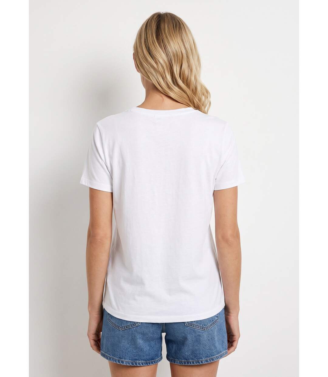 T-shirt col rond, fleur 3D bouclette-2