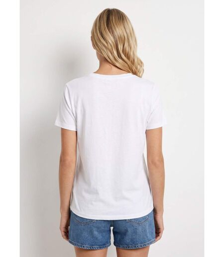 T-shirt col rond, fleur 3D bouclette