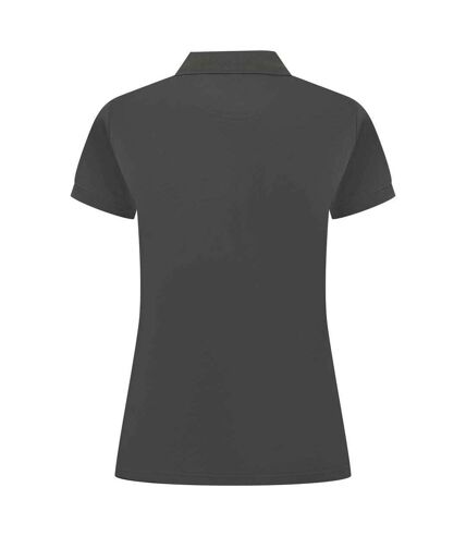 Womens/ladies pique polo shirt charcoal Henbury