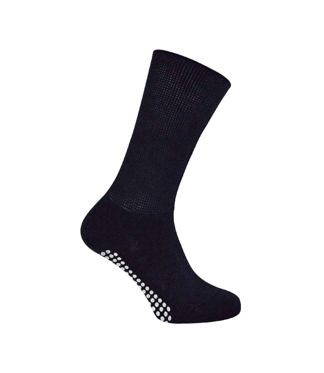 1 Pack Extra Wide Bamboo Oedema Socks with Grips-2