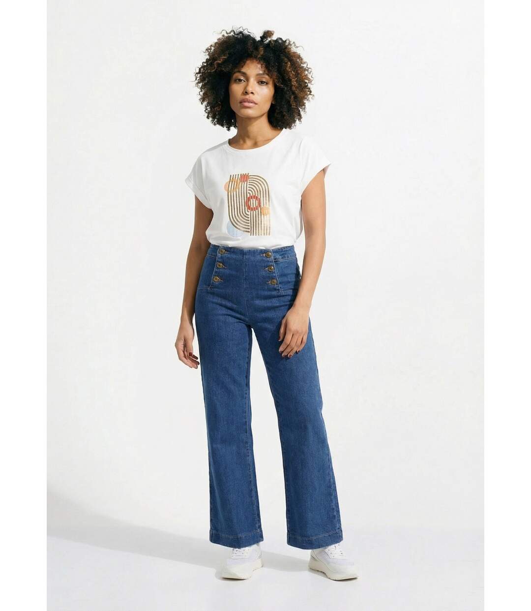 T-shirt coton avec sérigraphie Art déco-3