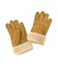 Womens/ladies Cuffed Sheepskin Gloves Tan Eastern Counties Leather-1