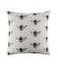 Evans Lichfield Bee Happy Repeat Print Cushion Cover (Off White/Black/Yellow) (One Size)
