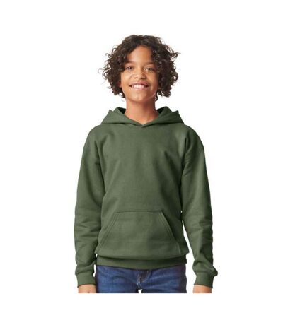 Sweat à capuche enfant vert kaki Gildan