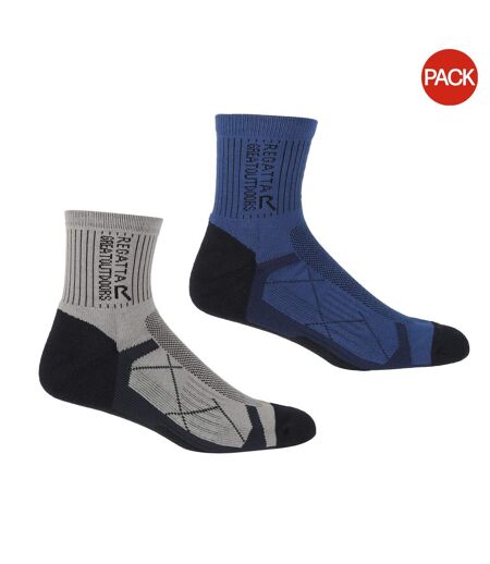 Pack of 2  Mens active outdoor socks  navy/dark steel Regatta