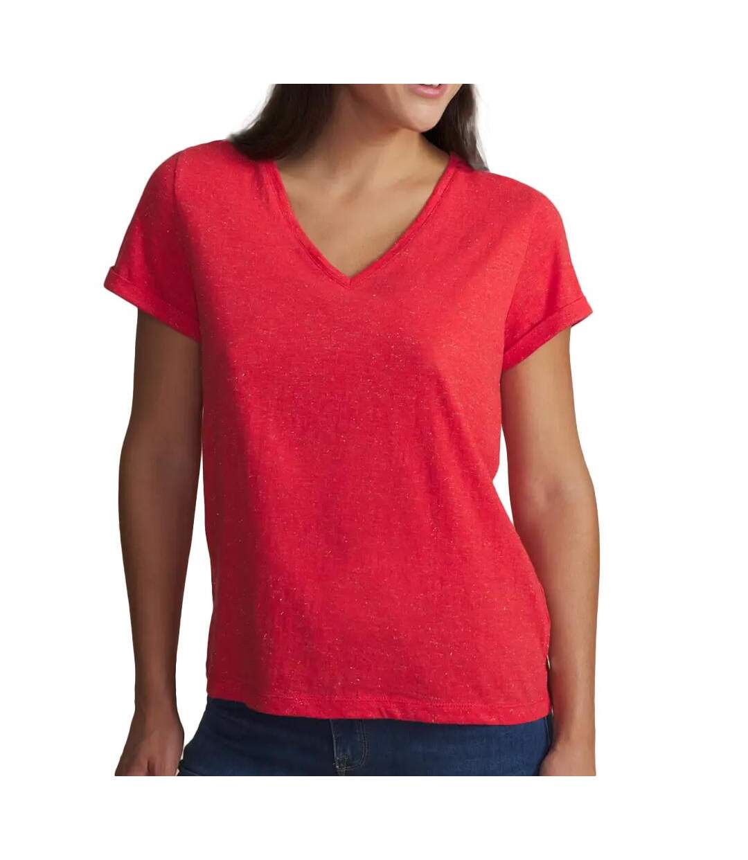 T-shirt rouge femme tbs adinatee 29418-1
