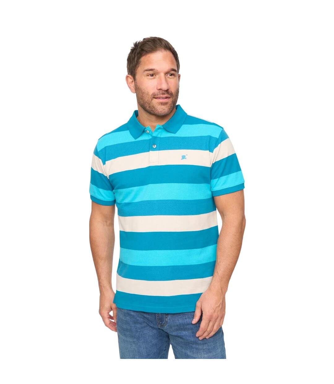 Mens Hadley Striped Polo Shirt Deep Blue Bewley & Ritch-2