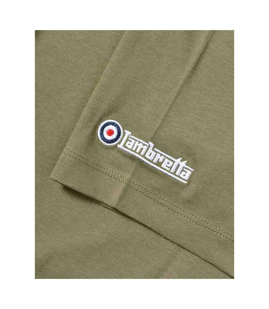 T-shirt Motif/style Logo Rectangulaire Homme Vert Kaki Lambretta-4