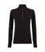 Tombo Womens/Ladies Long Sleeve Zip Neck Performance Top (Black) - UTPC3042