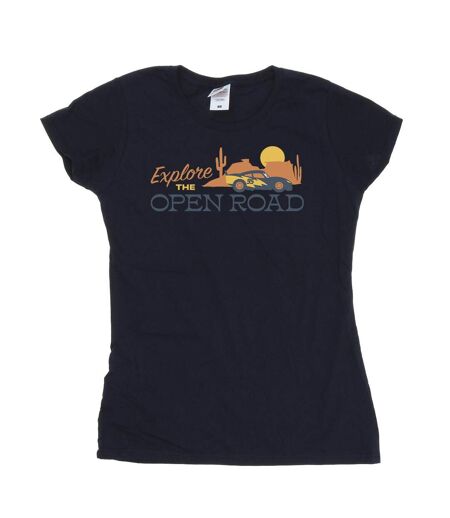 Disney - T-shirt CARS EXPLORE THE OPEN ROAD - Femme (Bleu marine) - UTBI13990