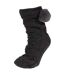 Isotoner Chaussettes d'intérieur femme maille lurex torsadée - picots antidérapants-1