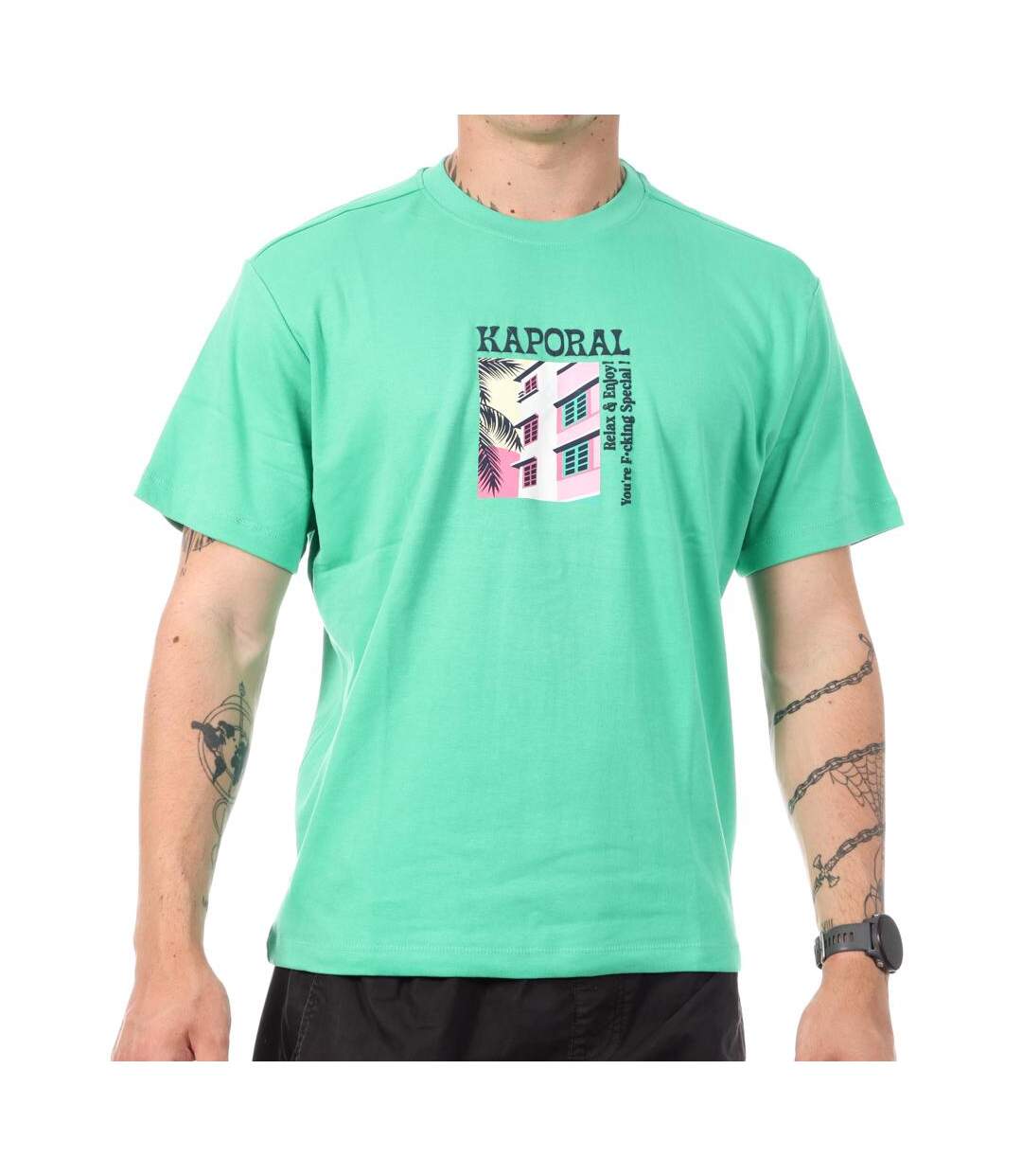 T-Shirt vert homme kaporal tysone-1