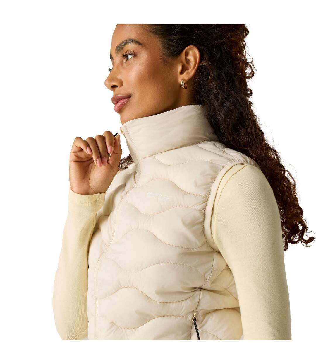Doudoune Sans Manches Motif/style Matelassé Hydi Femme Beige Clair Regatta-4