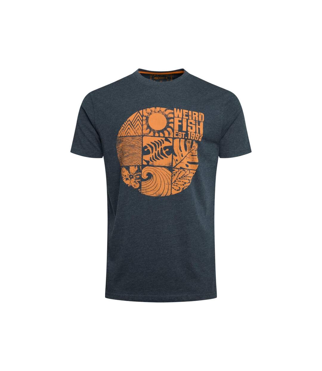 Mens summer sector graphic t-shirt navy Weird Fish-1