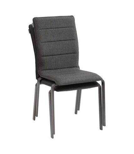 Lot de 2 chaises empilables Diese en aluminium et polytexaline - Anthracite et graphite