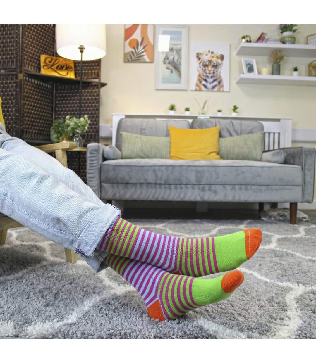 Mencap Mens Novelty Cotton Socks | Colourful Striped Slogan Fun Gift-4